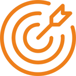 Orange target with an arrow icon