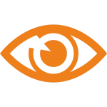 Orange open eye icon